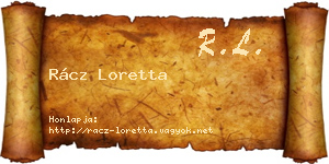 Rácz Loretta névjegykártya