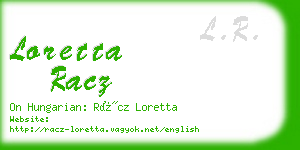 loretta racz business card